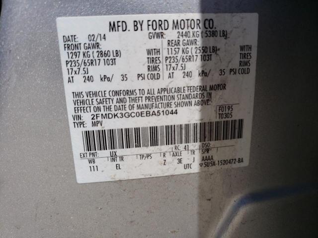 Photo 10 from auction – 2014 FORD EDGE SE with VIN 2FMDK3GC0EBA51044