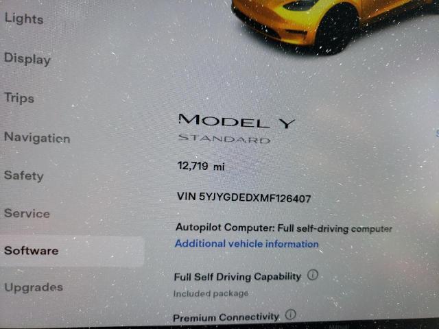 Photo 8 from auction – 2021 TESLA MODEL Y with VIN 5YJYGDEDXMF126407