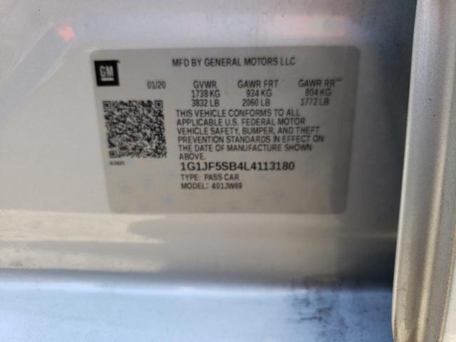 Photo 10 from auction – 2020 CHEVROLET SONIC PREM with VIN 1G1JF5SB4L4113180
