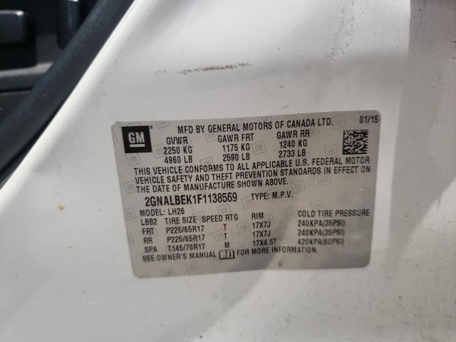 Photo 10 from auction – 2015 CHEVROLET EQUINOX LT with VIN 2GNALBEK1F1138569