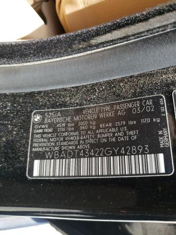Photo 10 from auction – 2002 BMW 525 I AUTO with VIN WBADT43422GY42893