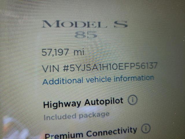 Photo 8 from auction – 2014 TESLA MODEL S with VIN 5YJSA1H10EFP56137