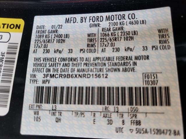 Photo 10 from auction – 2022 FORD BRONCO SPO with VIN 3FMCR9B6XNRD15612