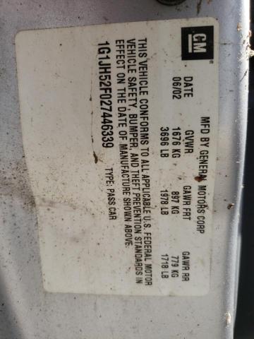 Photo 10 from auction – 2002 CHEVROLET CAVALIER L with VIN 1G1JH52F027446339