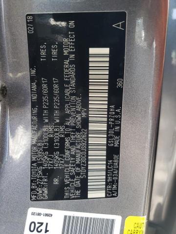Photo 10 from auction – 2018 TOYOTA SIENNA XLE with VIN 5TDYZ3DC0JS922622