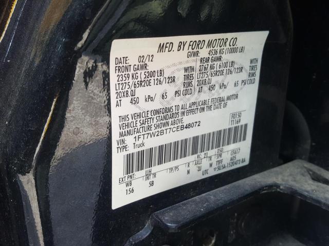 Photo 10 from auction – 2012 FORD F250 SUPER with VIN 1FT7W2BT7CEB48072
