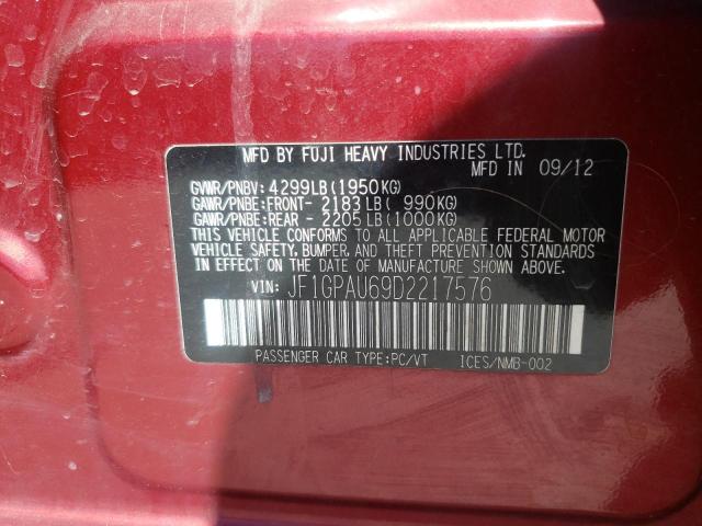 Photo 10 from auction – 2013 SUBARU IMPREZA SP with VIN JF1GPAU69D2217576