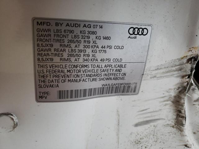 Photo 10 from auction – 2015 AUDI Q7 PREMIUM with VIN WA1LGAFE9FD005078