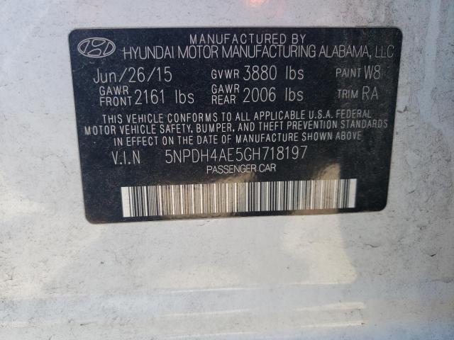 Photo 10 from auction – 2016 HYUNDAI ELANTRA SE with VIN 5NPDH4AE5GH718197