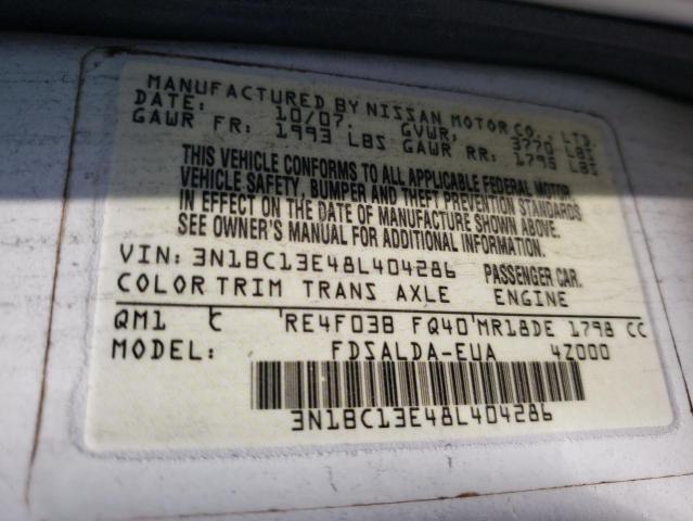 Photo 10 from auction – 2008 NISSAN VERSA S with VIN 3N1BC13E48L404286