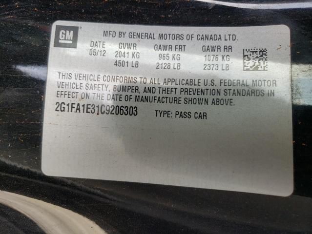 Photo 10 from auction – 2012 CHEVROLET CAMARO LS with VIN 2G1FA1E31C9206303