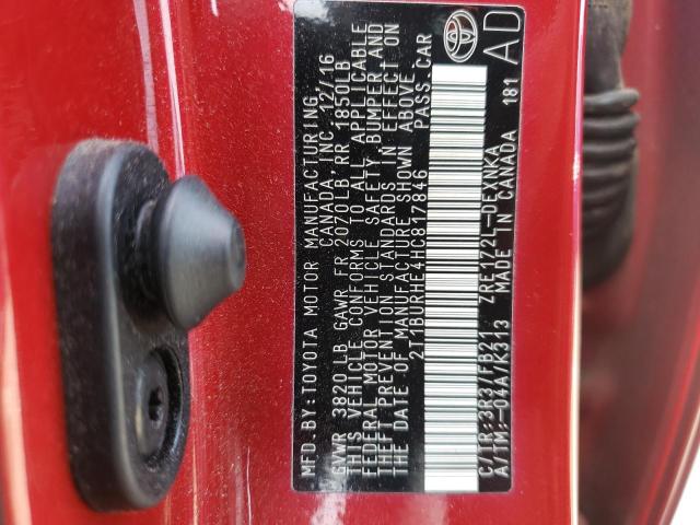 Photo 10 from auction – 2017 TOYOTA COROLLA L with VIN 2T1BURHE4HC817846