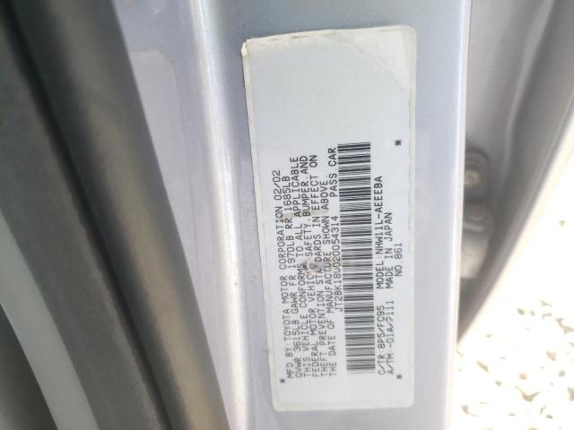 Photo 10 from auction – 2002 TOYOTA PRIUS with VIN JT2BK18U020054314