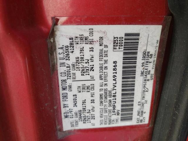 Photo 10 from auction – 1997 FORD EXPEDITION with VIN 1FMFU18L7VLA91868