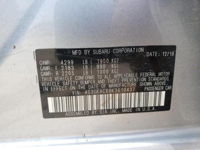 Photo 10 from auction – 2019 SUBARU IMPREZA PR with VIN 4S3GKAC68K3610437