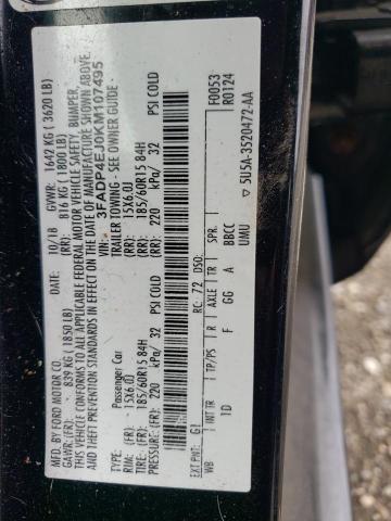 Photo 10 from auction – 2019 FORD FIESTA SE with VIN 3FADP4EJ0KM107495
