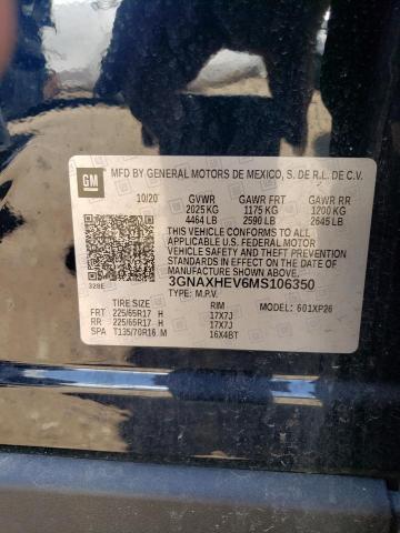Photo 10 from auction – 2021 CHEVROLET EQUINOX LS with VIN 3GNAXHEV6MS106350