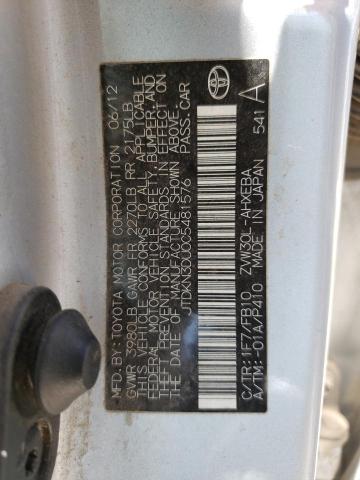 Photo 10 from auction – 2012 TOYOTA PRIUS with VIN JTDKN3DU0C5481576