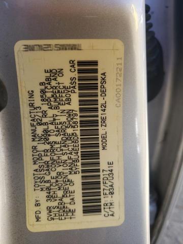 Photo 10 from auction – 2013 TOYOTA COROLLA BA with VIN 5YFBU4EE6DP158797