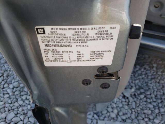 Photo 10 from auction – 2004 BUICK RENDEZVOUS with VIN 3G5DA03E54S502983