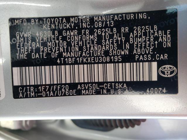 Photo 10 from auction – 2014 TOYOTA CAMRY L with VIN 4T1BF1FKXEU308195