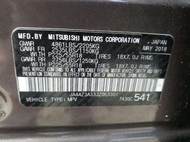 Photo 10 from auction – 2018 MITSUBISHI OUTLANDER with VIN JA4AZ3A33JZ063301