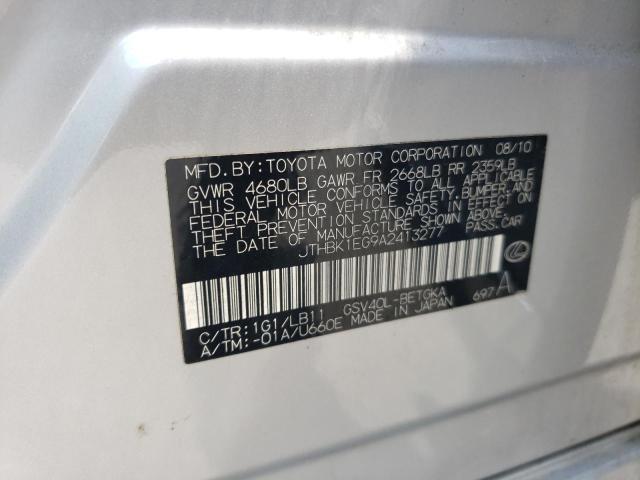 Photo 10 from auction – 2010 LEXUS ES 350 with VIN JTHBK1EG9A2413277