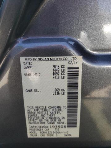 Photo 10 from auction – 2019 NISSAN ALTIMA SL with VIN 1N4BL4EW0KC193908