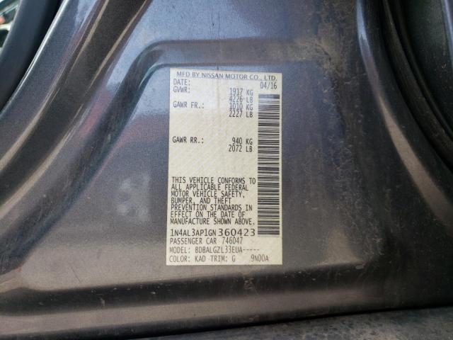 Фото 10 с аукциона – 2016 NISSAN ALTIMA 2.5 с VIN 1N4AL3AP1GN360423