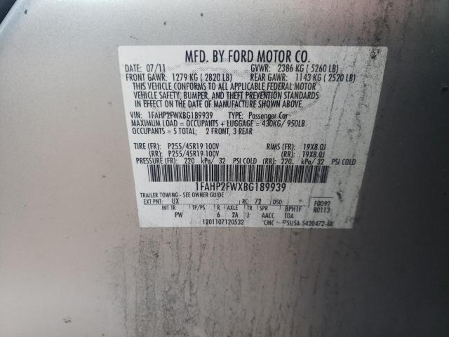 Photo 10 from auction – 2011 FORD TAURUS LIM with VIN 1FAHP2FWXBG189939