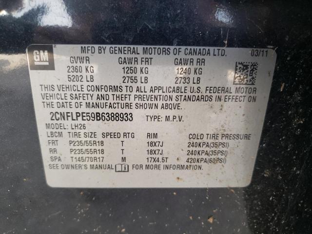 Photo 10 from auction – 2011 CHEVROLET EQUINOX LT with VIN 2CNFLPE59B6388933