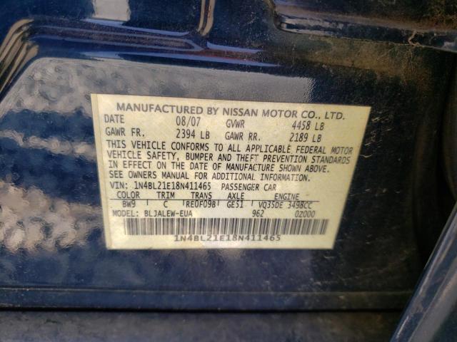 Photo 10 from auction – 2008 NISSAN ALTIMA 3.5 with VIN 1N4BL21E18N411465