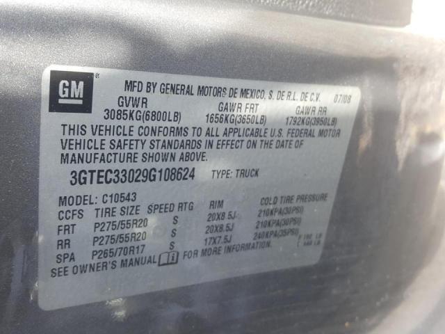 Photo 10 from auction – 2009 GMC SIERRA C15 with VIN 3GTEC33029G108624