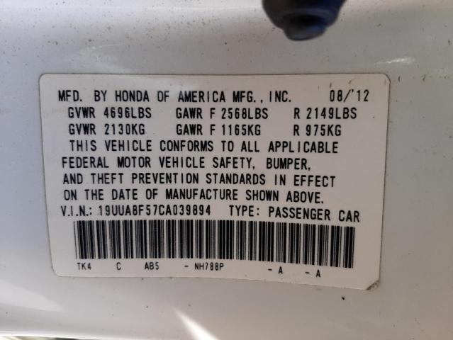 Photo 10 from auction – 2012 ACURA TL with VIN 19UUA8F57CA039894