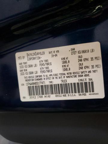 Photo 10 from auction – 2005 DODGE DAKOTA QUA with VIN 1D7HW48N85S177471