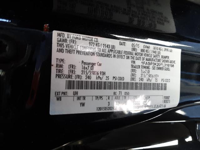 Photo 10 from auction – 2015 FORD FOCUS SE with VIN 1FADP3K20FL316198