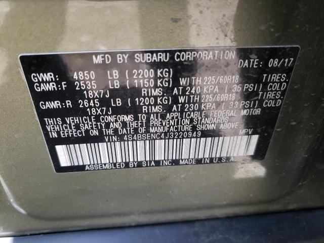 Photo 10 from auction – 2018 SUBARU OUTBACK 3. with VIN 4S4BSENC4J3220949