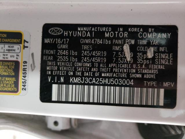 Photo 10 from auction – 2017 HYUNDAI TUCSON LIM with VIN KM8J3CA25HU503004