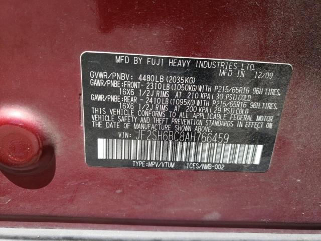 Photo 10 from auction – 2010 SUBARU FORESTER X with VIN JF2SH6BC8AH766459