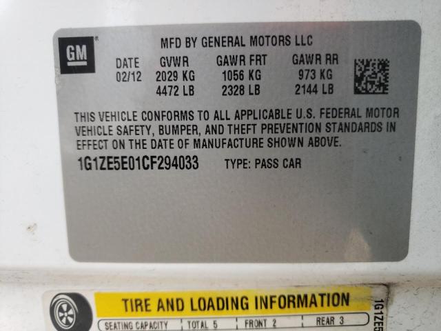 Photo 10 from auction – 2012 CHEVROLET MALIBU LTZ with VIN 1G1ZE5E01CF294033