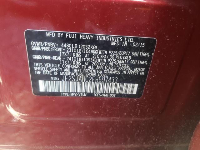 Photo 10 from auction – 2015 SUBARU FORESTER 2 with VIN JF2SJAHC2FH597433