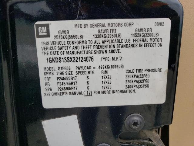 Photo 10 from auction – 2003 GMC ENVOY with VIN 1GKDS13SX32124076