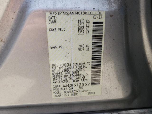 Photo 10 from auction – 2013 NISSAN ALTIMA 2.5 with VIN 1N4AL3AP1DN512552