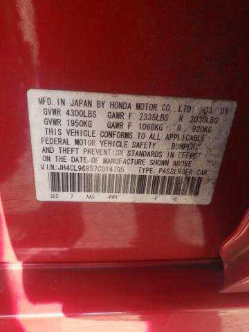 Photo 10 from auction – 2007 ACURA TSX with VIN JH4CL96857C014795