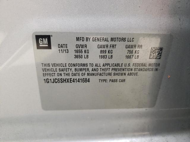 Photo 10 from auction – 2014 CHEVROLET SONIC LT with VIN 1G1JC6SHXE4141684