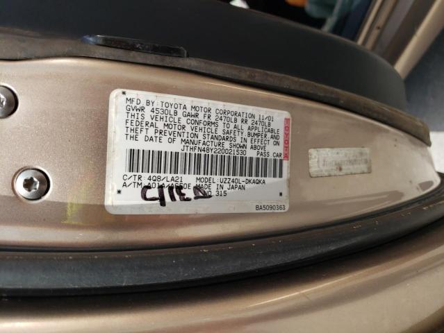 Photo 10 from auction – 2002 LEXUS SC 430 with VIN JTHFN48Y220021530