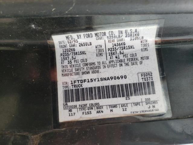 Photo 10 from auction – 1995 FORD F150 with VIN 1FTDF15Y1SNA90690
