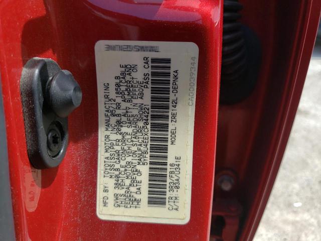 Photo 10 from auction – 2012 TOYOTA COROLLA BA with VIN 5YFBU4EEXCP044221