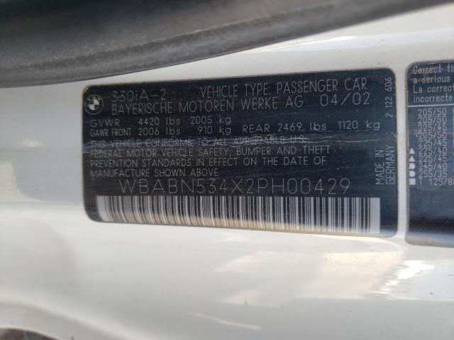 Photo 10 from auction – 2002 BMW 330 CI with VIN WBABN534X2PH00429