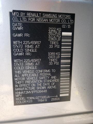Photo 10 from auction – 2015 NISSAN ROGUE S with VIN KNMAT2MV1FP539448